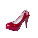 High Heels Shoes Women White Wedding Shoes Thick 10 CM Heels Fashion Party Pumps Footwear Black Red Round Zapatos De