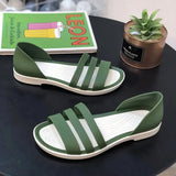 Sandals Women 2023 New Fashion Simple Round Head Solid Candy Color Open Toe Versatile Square Heel Women's