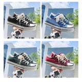 Women Shoes New Retro Lowtop Sneakers Shoes for Women Canvas Round Toe Cross-tied Causal Flats Shoes 2023 women