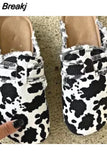 Size Shoes of Women Summer 2023 New Fashion Leopard Print Semi-support Casual Loafers Ladies Socofy Flat Slip-on