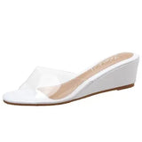 SummerTransparent Slippers Women Fashion Comfortable Wedges Sandals Women Low-heeled 4.5CM Shallow Women Slides Beach