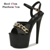 New Brand Women Sandals Summer Shoes Sexy Thick High Heels Platform Dress Party Wedding Shoes Woman Pumps Stripper