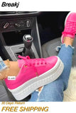 Platform Thick Heel Sneakers 2023 New Fashion Plus Size Casual Sneakers Women's Cross Lace Up Women's Vulcanized