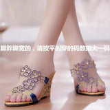 The Summer Of 2024, A New Style With Diamond Sandals, Women's Slope Heels, Elegant Temperament, Sexy Crystal