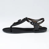 Handwork Flower Women jelly Sandals 2024 New Clip Toe Flip Flops Shoes Female Flat Casual Beach Holiday Non-slip