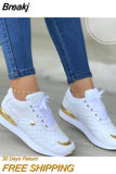 Ladies Sneakers Mesh Solid Color Lace Up Ladies Flats Outdoor Running Walking Shoes Comfortable Breathable Women's