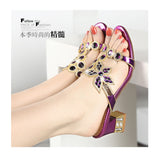 Slippers, Women's Summer Sandals, Seaside Sandals, Sandals, Women's Thick Heels, Large Size Women's Shoes, Diamond Sandals