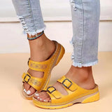 Breakj Size Women's Slippers 2023 New Thick Low Word Belt Shoes