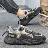 Men's Shoes Mesh Breathable Sports Shoes Trend Lace Up Board Sneakers Platform Casual Running Dad Shoes Zapatillas