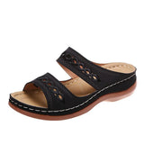 Breakj Women 2025 Flower Slope And Large Size Women's Shoes Thick Soles Casual Type Cold Slippers