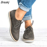 Brogue Shoes Woman Platform Oxfords British Style Creepers Cut-Outs Flats Casual Women Shoes PU Footwear Loafers