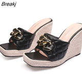 toe Sandals Women Summer Shoes Fashion Platform Shoes Elegant Ladies Sandals Wedge Heel 10cm Yellow Black Pink