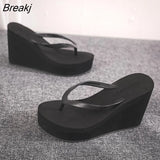 New Womens Shoes Comfort Summer Women Wedge Platform Slippers Outdoor Sports Beach Flip Flops Opened Toe Casual