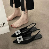 For Women 2023 Female Shoes Slippers Soft Slides Cover Toe Low Shallow New Comfort Flat Basic Spring Fabric Retro