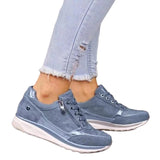 Sneakers Women Solid Color Lace-up Versatile Platform Shoes Fashion Plus Size Vulcanize Shoes Zapatos De Mujer