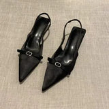 High-Heeled Baotou Sandals Fairy Shoes 2024 New Spring And Summer French With Skirt Back Empty Tripping Single