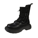 Breakj And Cool Korean Version Of Martin Boots Winter Plus Velvet 2025 New Knitted Elastic Socks Boots Showing Thin Skin Short
