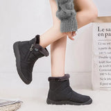 Waterproof Snow Boots for Women Non Slip Thick Plush Platform Ankle Boots Woman Plus Size Winter Cotton Padded Shoes