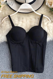 Sexy women's corset bustier bra black white push up bralet top Night out club party cropped