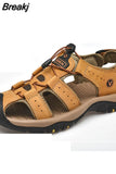 Men Sandals Genuine Leather Men Casual Shoes Outdoor Men Leather Sandals for Men Beach Shoes Roman Shoes Plus Size