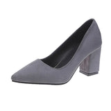 Heels Women's 2023 New Women's Shoes Pointed Toe Shallow Mouth Shoes Women's Thick Heel Fashion Shoes Women's Large Size