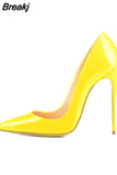 Color Classical Women Pumps 12 cm Stilettos Shallow Pointed Toe Thin High Heels Woman Party Shoes Pink color QP004