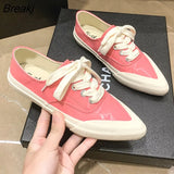 Women's Shoes 2023 Spring Autumn New Pointed Toe Cross-lace Women's Shoes Rubber Sole White Soft Bottom Casual shoes for