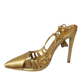Breakj Gold Strap Sexy Fine High Heel Size 45 Pointed Women's Singles Shoes