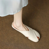 Semi-Slippers Women Wear 2024 New Korean Soft-Soled Soft-Soled French Sandals With Flat