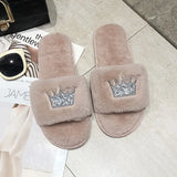 2023 Womens Fur Slipper Winter Shoes Big Size Home Autumn Plush Indoor Warm Fluffy Shoe Ladies Comfortable Slippers