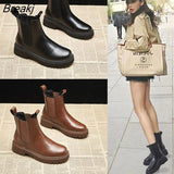 Boots Women Platform Shoes Slip-on Ankle Booties Woman Short Chunky Punk Gothic Shoes Fashion Botas Mujer 2022