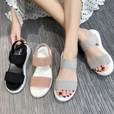 Women's Summer Knitted Fabric Wedge Sandals, Light Walking Sandals, Women's Plus Size Comfortable Summer Shoes, Platform