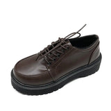 Style Small Black Leather Shoes Spring 2024 New Vintage Single Shoes Flat-Soled Jk Student Muffin
