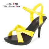 Summer New Women Shoes Diamonds Sexy Sandals Female Party Shoes Point Toe Runway High Heels Platform Thin Heels