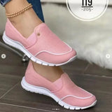 Women Flats Shoes Breathable Mesh Knitted Casual Sneakers Comfort Light Vulcanized Shoes Slip-On Female Footwear