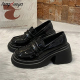 platform shoes women's loafers High Heels Pumps Chaussure Femme College Shoes Lolita Cosplay Platform Chunky Sole