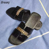 Designer New 2023 Women Flat Flip Flops Chain Sandal Slippers Shoes Women Flats Slippers Fashion Sandals