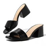 Women Pumps Slippers Ladies Square Toe Female Slides Summer Shoes Sandals High Heels 2023 Indoor Zapato