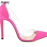 Flock Thin Heels Women Pumps Sexy Women's Pointed Toe Velvet High Dress Shoes Woman Party