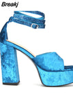 Chunky High Heels Women Sandals 2023 Hot Fashion European Style Sexy Rhinestone Sandals Strappy Women Shoes Party