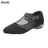Women High Heel Shoes Mesh Breathable Pumps Zip Pointed Toe Thick Heels Fashion Female Dress Shoe Autumn Elegant