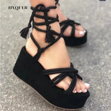 Women Summer Fashion Women's Sandals 2023 Women's Wedge Sandals Cross Straps Casual Women's Shoes Women's High