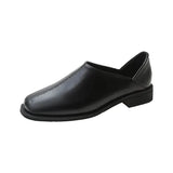 New Women Shoes Korean Version Square Toe Flat Casual Work Shoes Female Slip on Retro Loafer Zapatillas