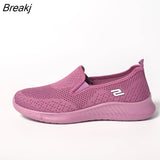 Women's 2023 Black Breather Mesh Casual Slip-on Pink Tennis Female Woman Flat Shoes Female Soft Sole Summer Round