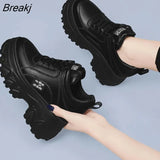 Increase Chunky Shoes Women Comfortable Platform Shoes Female Casual Vulcanized Shoes Fashion High Heel Woman