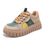 Women's Heels Tennis Female Sneakers Platform Woman-shoes Trainers Colorful Thick Sole Mesh Roses 2023 Round Toe Fabric