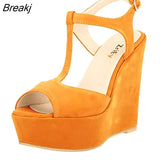 Women's Open Toe Sandals High Wedge Sexy Club Heel Shoes Wedding shoes women sandals