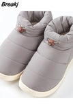 Women Winter Down Shoes Plus Size 45 Couple Snow Boots Women Shoes Antiskid Bottom Soft Keep Warm Mother Casual Boots