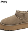 Designer Women's Plush Winter Plush Warm Shoes Unisex Outdoor Waterproof Comfortable Casual Shoes Zapatos De Mujer