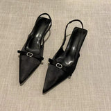 High-Heeled Baotou Sandals Fairy Shoes 2024 New Spring And Summer French With Skirt Back Empty Tripping Single